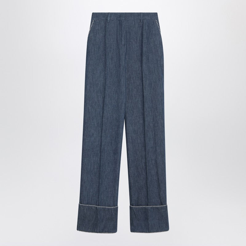 Valentino - Valentino Blue trousers in Chambray Denim - Jeans