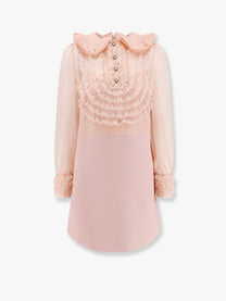 Valentino - Valentino Couture Crepe Dress With Laces Profiles - Women’s Clothing