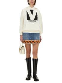 Valentino - Valentino Cotton Hoodie With Print - Women’s Sweatshirts
