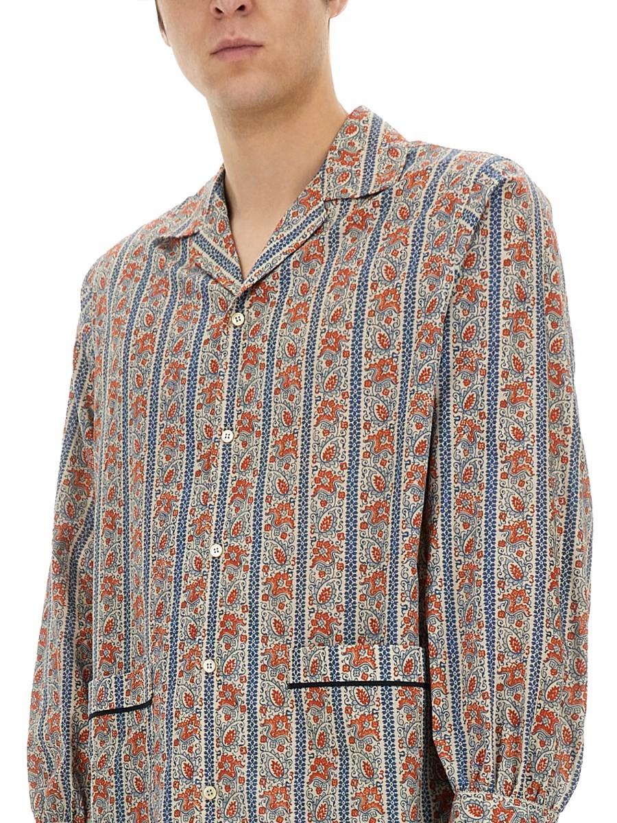 Valentino - Valentino Pajama Shirt With ’Voyage Imaginaire’ Print - Men’s Tops