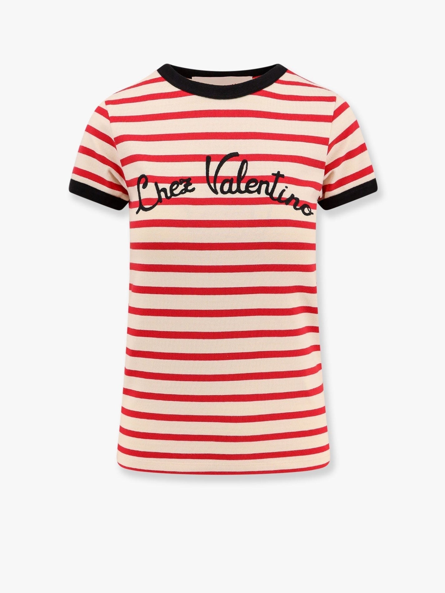 Valentino - Valentino Striped Cotton Jersey T Shirt - Woman-&gt;Clothing-&gt;t-shirts