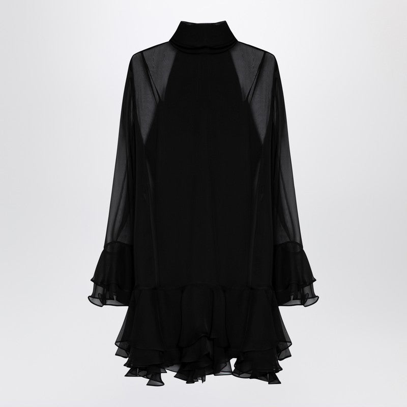 Valentino - Valentino Semi transparent black silk dress - Dresses