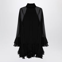 Valentino - Valentino Semi transparent black silk dress - Dresses