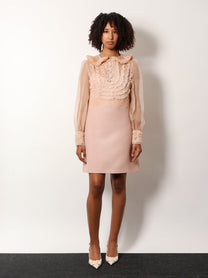 Valentino - Valentino Couture Crepe Dress With Laces Profiles - Women’s Clothing