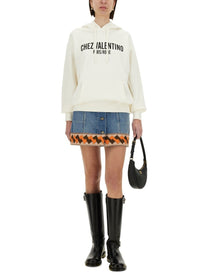 Valentino - Valentino Cotton Hoodie With Print - Women’s Sweatshirts