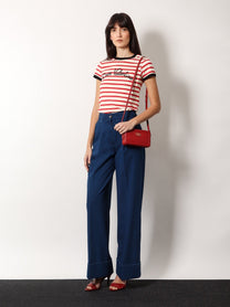 Valentino - Valentino Striped Cotton Jersey T Shirt - Woman-&gt;Clothing-&gt;t-shirts