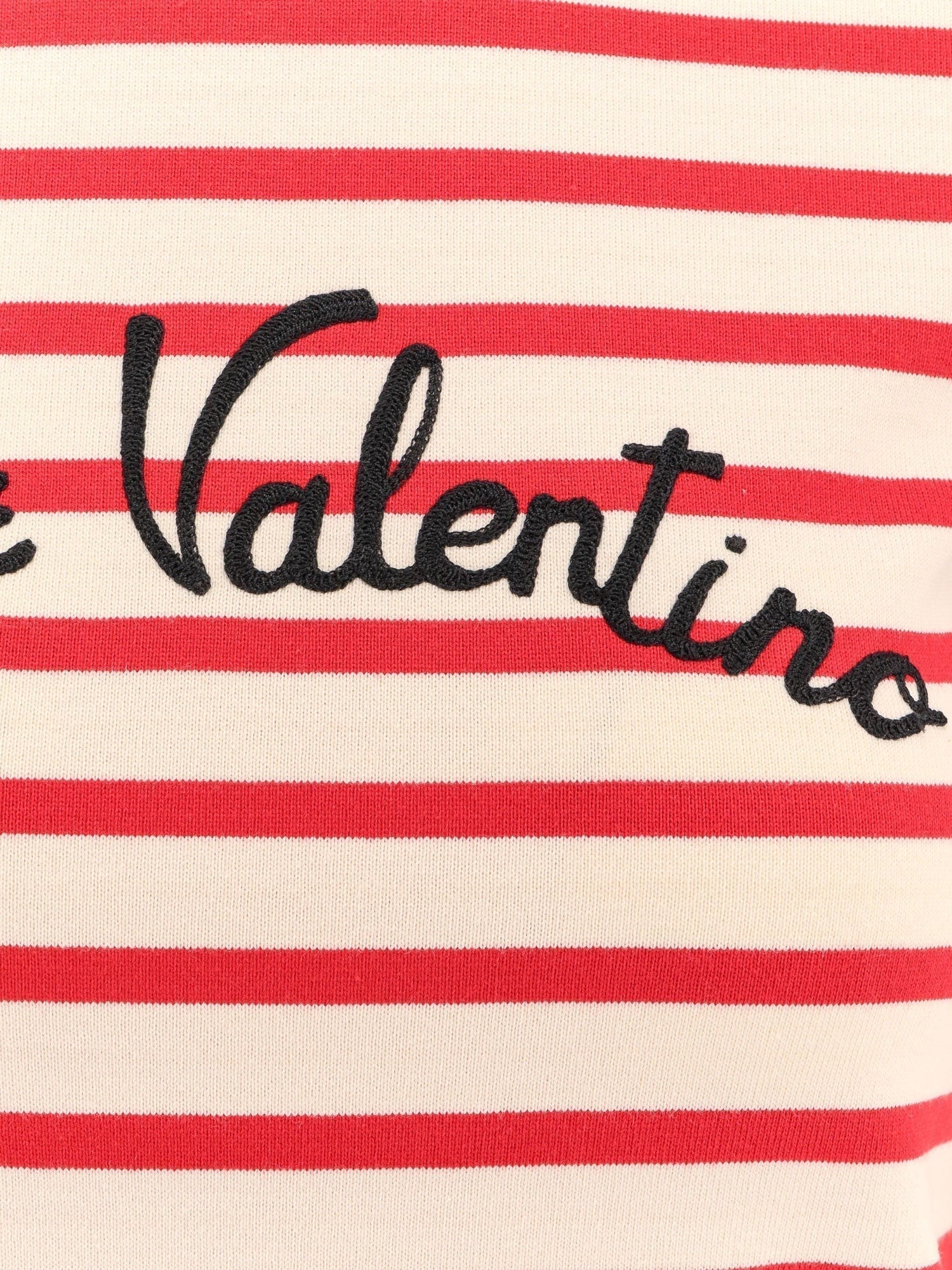 Valentino - Valentino Striped Cotton Jersey T Shirt - Woman-&gt;Clothing-&gt;t-shirts