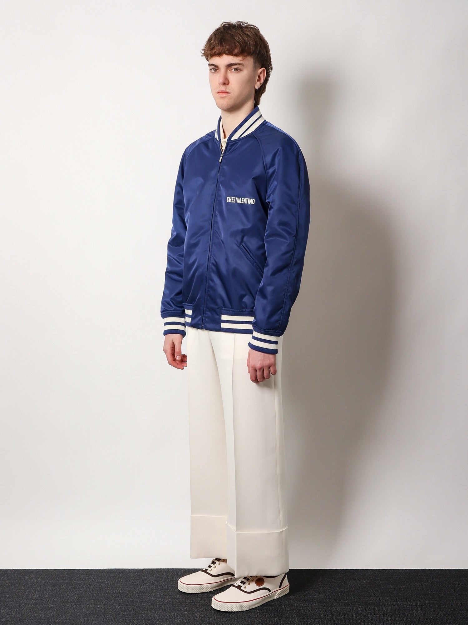 Valentino - Valentino Nylon Jacket With Frontal And Back Chez Valentino Print - Men’s Tops