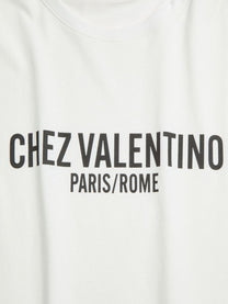 Valentino Valentino Cotton T Shirt With Chez Valentino Print Women’s Tops