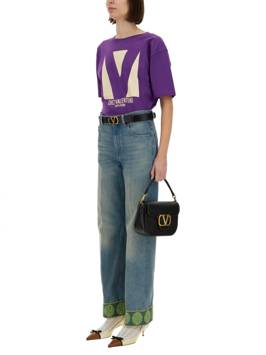 Valentino - Valentino ’Chez Valentino’ Print T Shirt - Woman-&gt;Clothing-&gt;t-shirts