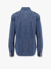 Valentino - Valentino Denim Shirt With Vlogo Buttons - Women’s Tops
