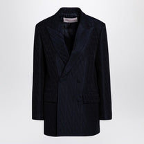 Valentino - Valentino Navy blue double-breasted jacket Toile Iconographe - Women’s Clothing