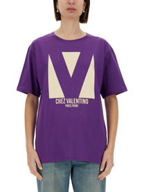 Valentino - Valentino ’Chez Valentino’ Print T Shirt - Woman-&gt;Clothing-&gt;t-shirts