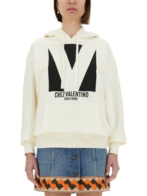 Valentino - Valentino Cotton Hoodie With Print - Women’s Sweatshirts