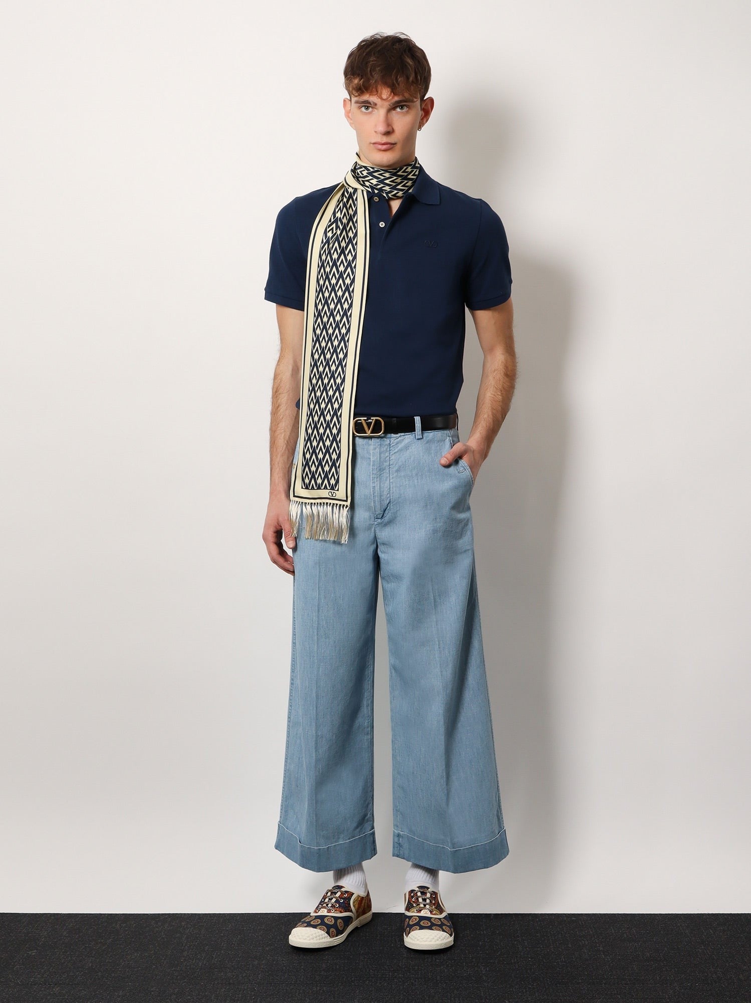 Valentino - Valentino Cotton Piquet Polo Shirt With Vlogo Embroidery - Men’s Tops