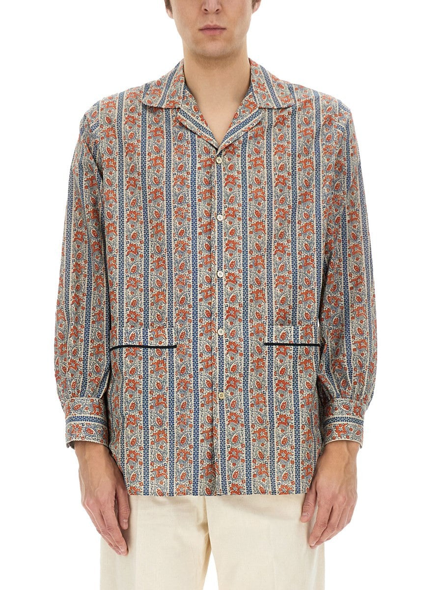 Valentino - Valentino Pajama Shirt With ’Voyage Imaginaire’ Print - Men’s Tops