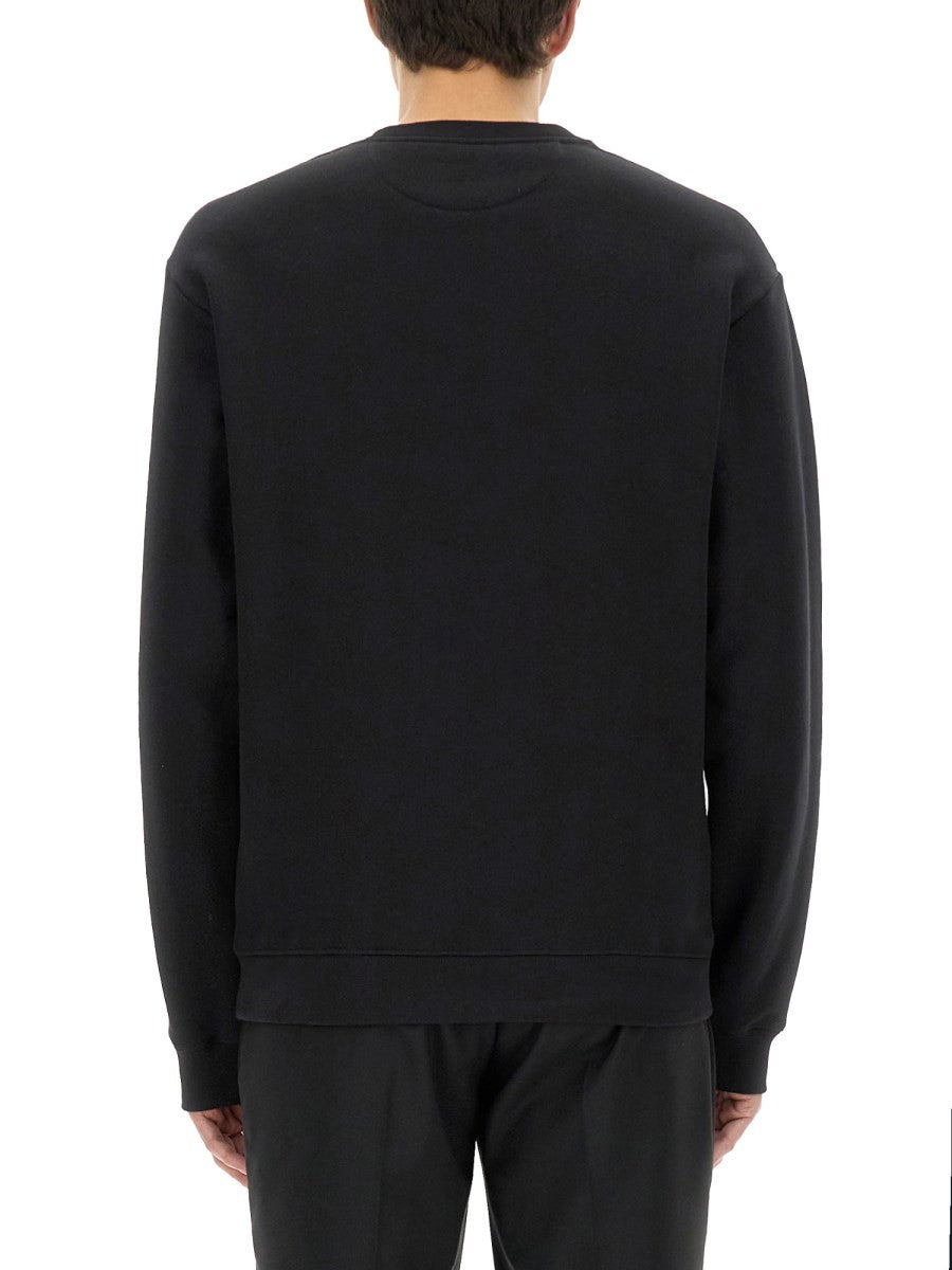 Valentino - Valentino Cotton Crewneck Sweatshirt With ’Chez Valentino’ Patch - Men’s Sweatshirts