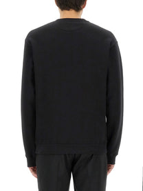 Valentino - Valentino Cotton Crewneck Sweatshirt With ’Chez Valentino’ Patch - Men’s Sweatshirts