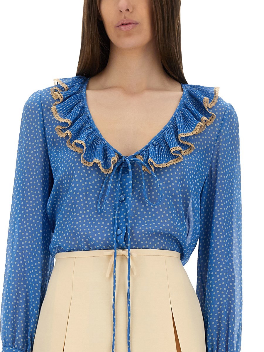 Valentino - Valentino Light Georgette Print Plusdepois Shirt - Women’s Tops