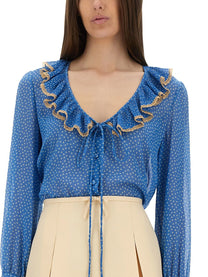 Valentino - Valentino Light Georgette Print Plusdepois Shirt - Women’s Tops