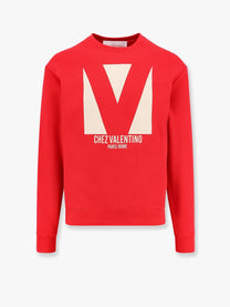 Valentino - Valentino Cotton Sweatshirt With Frontal Chez Valentino Print - Men’s Sweatshirts