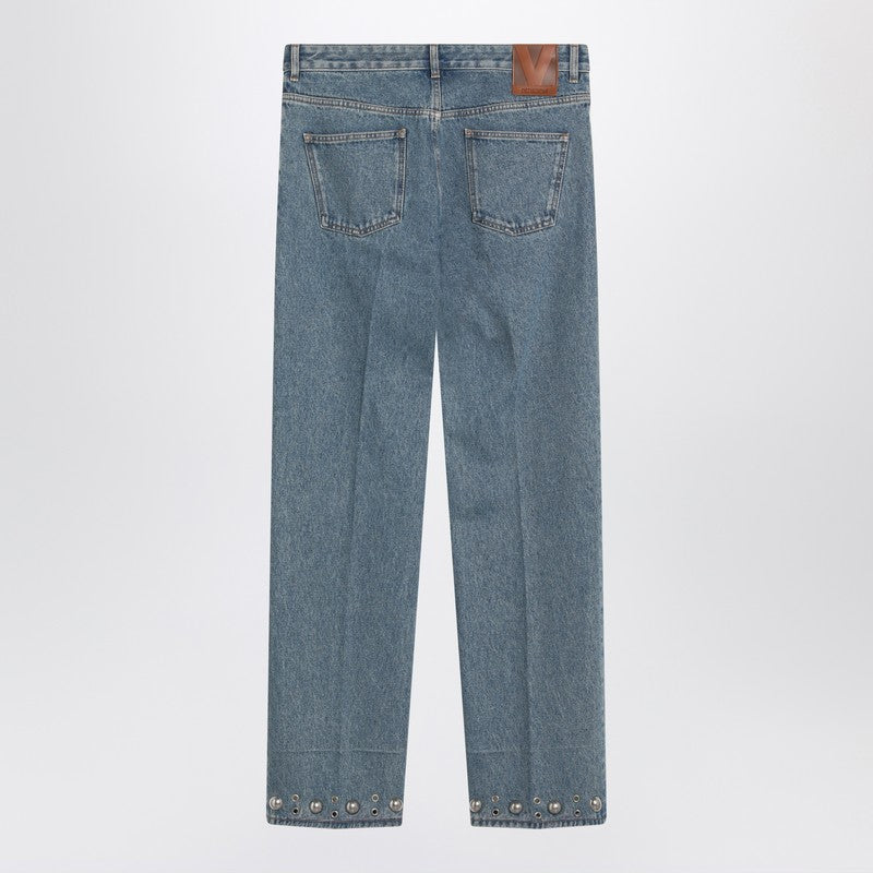 Valentino - Valentino Medium blue jeans with cabochons - Jeans