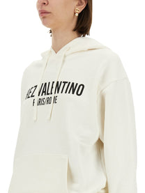Valentino - Valentino Cotton Hoodie With Print - Women’s Sweatshirts