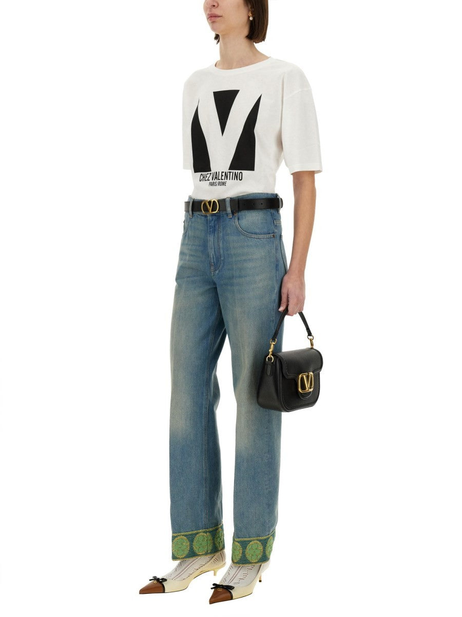 Valentino - Valentino ’Chez Valentino’ Print T Shirt - Woman-&gt;Clothing-&gt;t-shirts