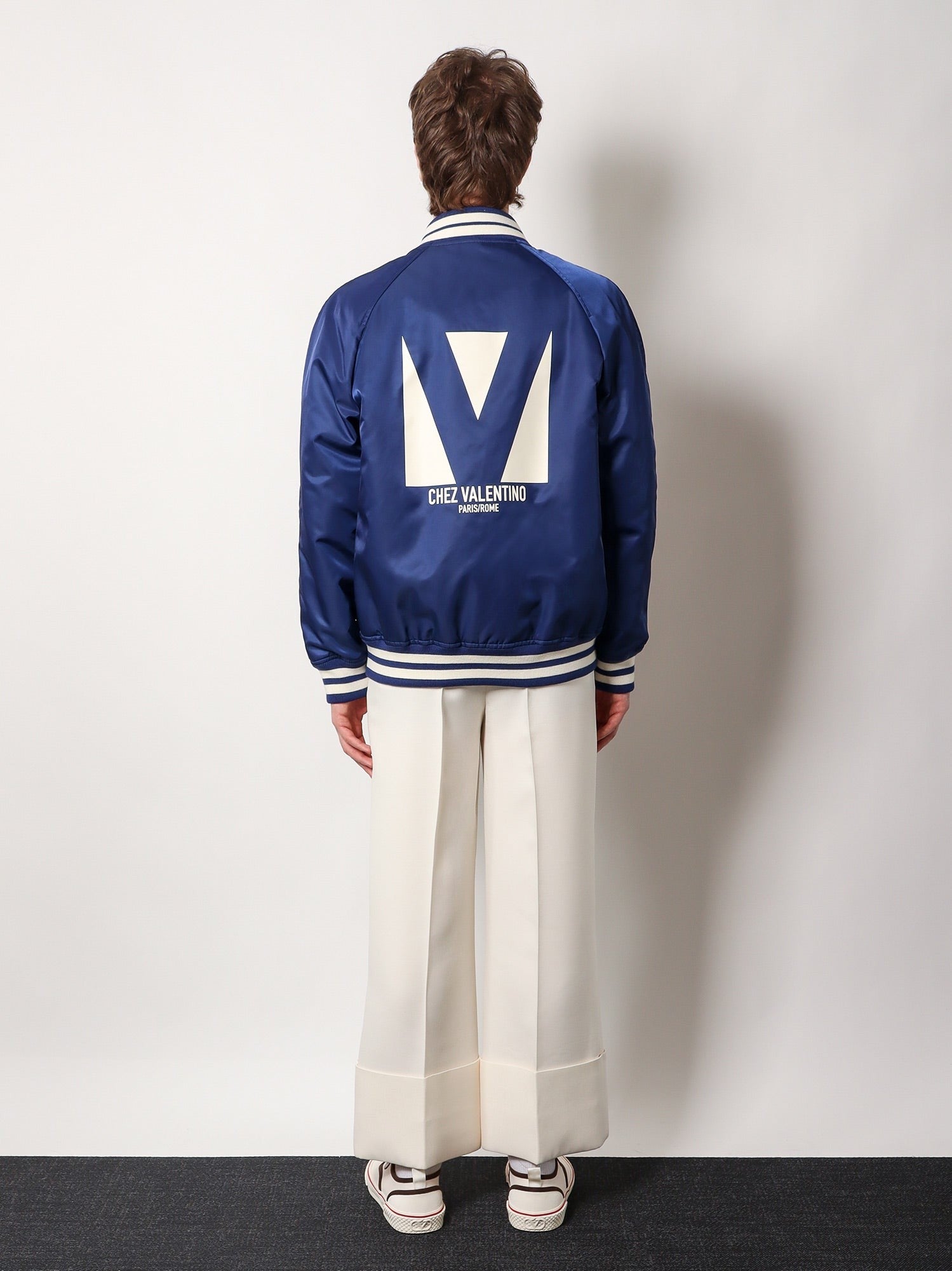 Valentino - Valentino Nylon Jacket With Frontal And Back Chez Valentino Print - Men’s Tops