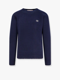 Valentino - Valentino Virgin Wool Sweater With Vlogo Embroidery - Men’s Knitwear