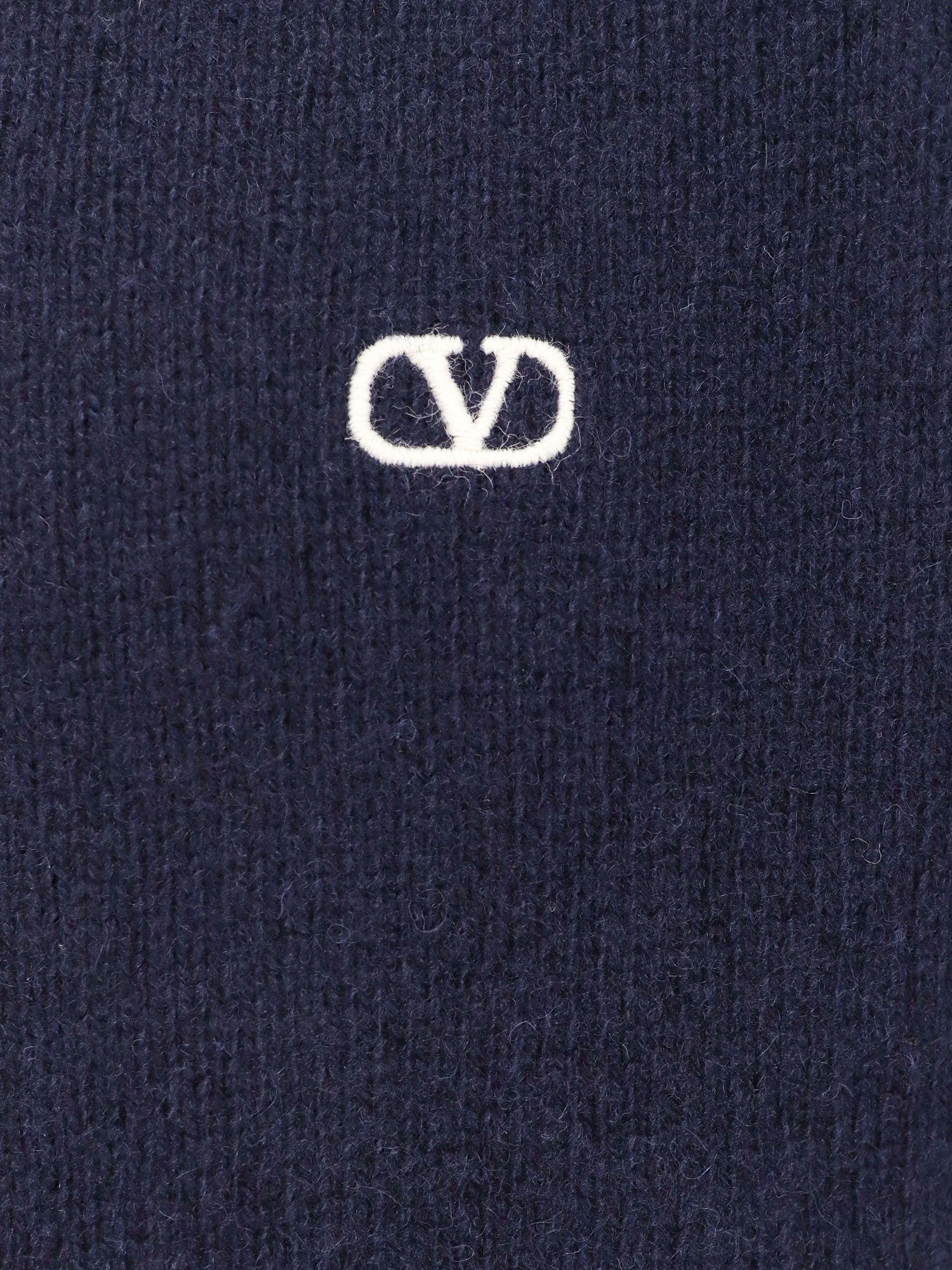 Valentino - Valentino Virgin Wool Sweater With Vlogo Embroidery - Men’s Knitwear