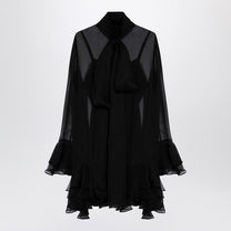 Valentino - Valentino Semi transparent black silk dress - Dresses