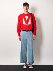Valentino - Valentino Cotton Sweatshirt With Frontal Chez Valentino Print - Men’s Sweatshirts