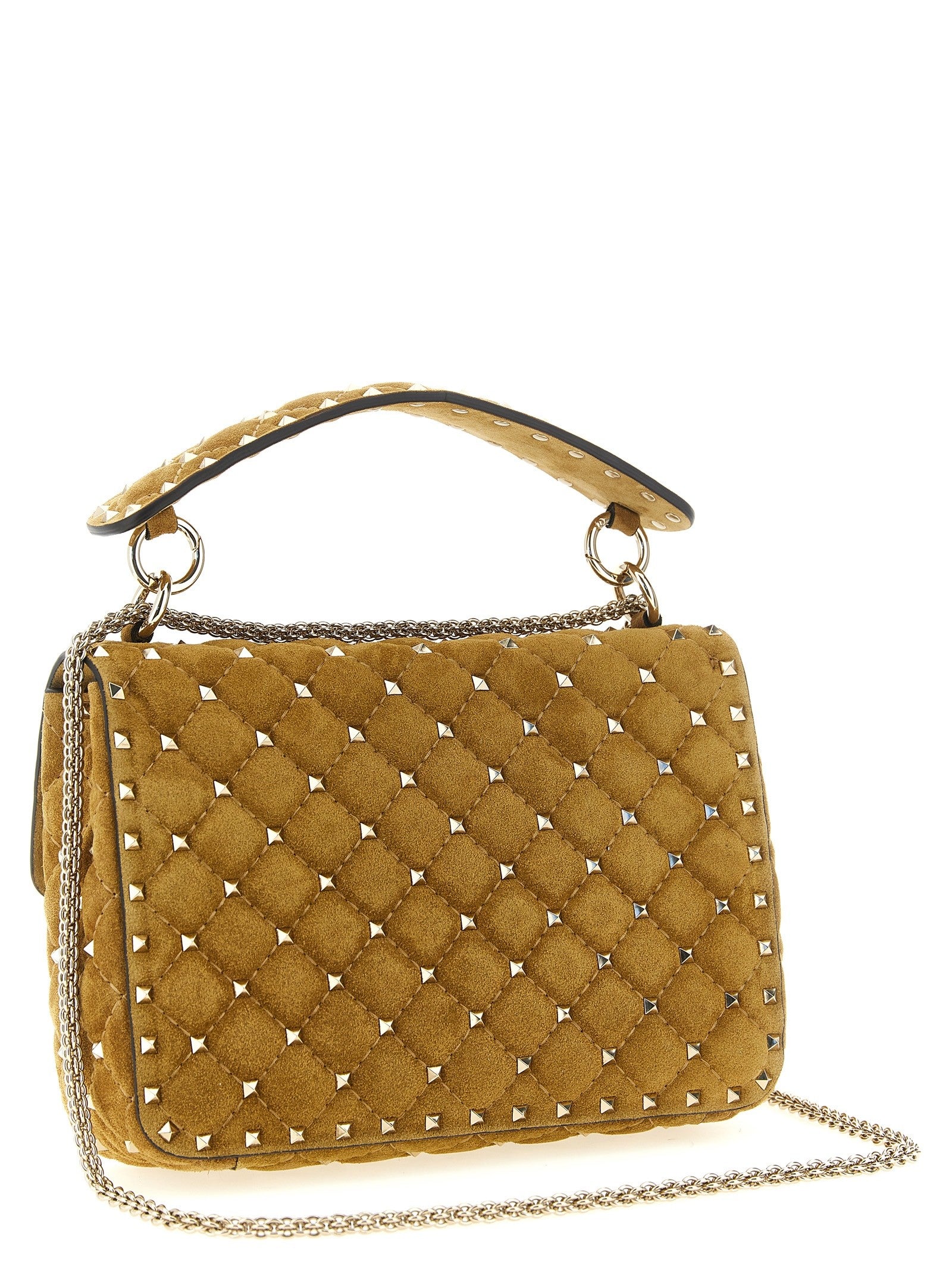 Valentino Valentino Rockstud Spike Medium Shoulder Bag Yellow