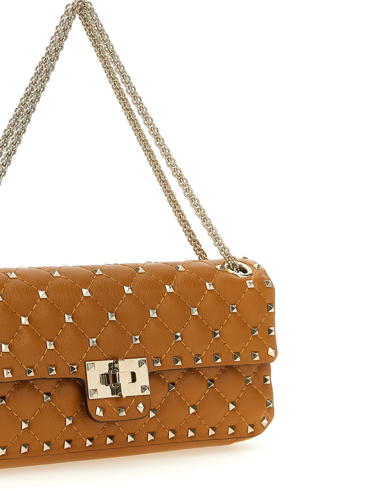 Valentino Valentino Rockstud Spike Medium Shoulder Bag Orange