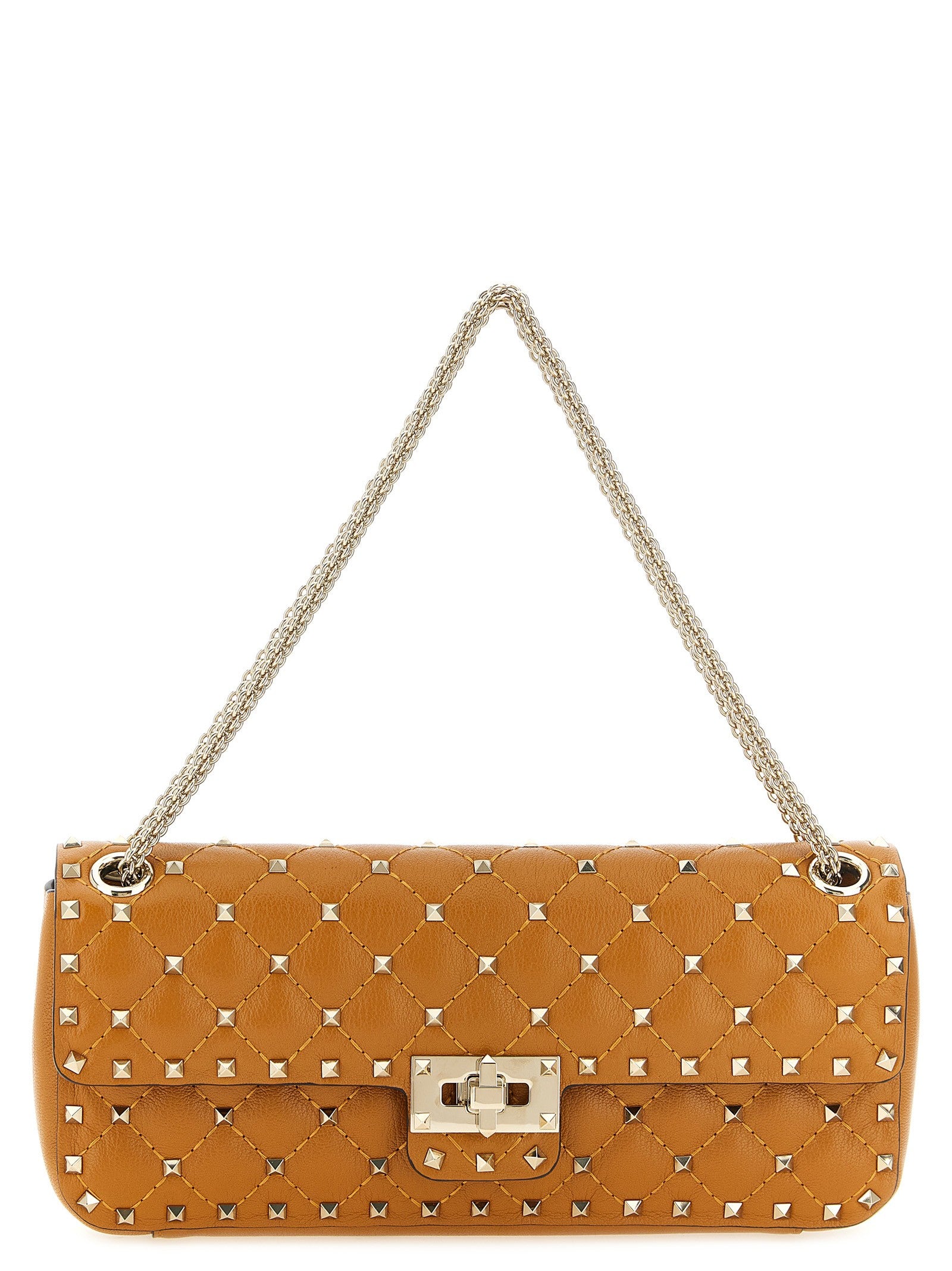 Valentino Valentino Rockstud Spike Medium Shoulder Bag Orange