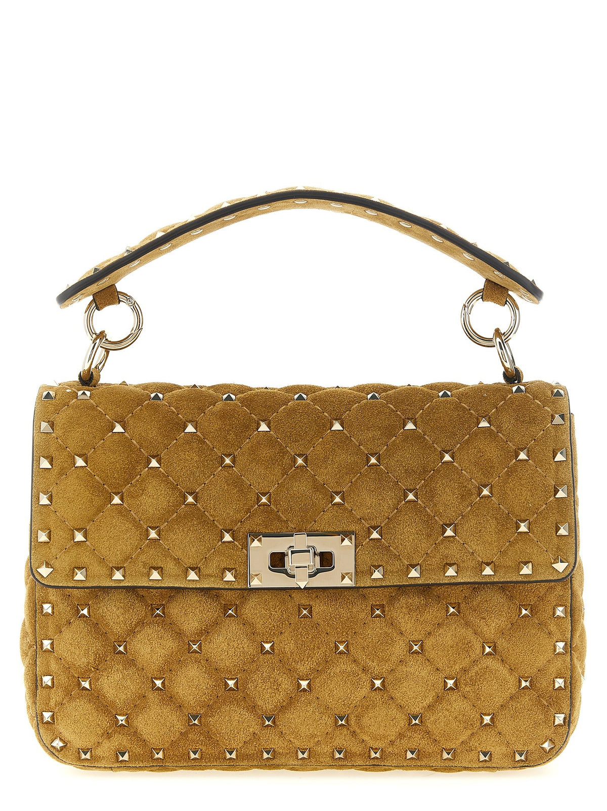 Valentino Valentino Rockstud Spike Medium Shoulder Bag Yellow