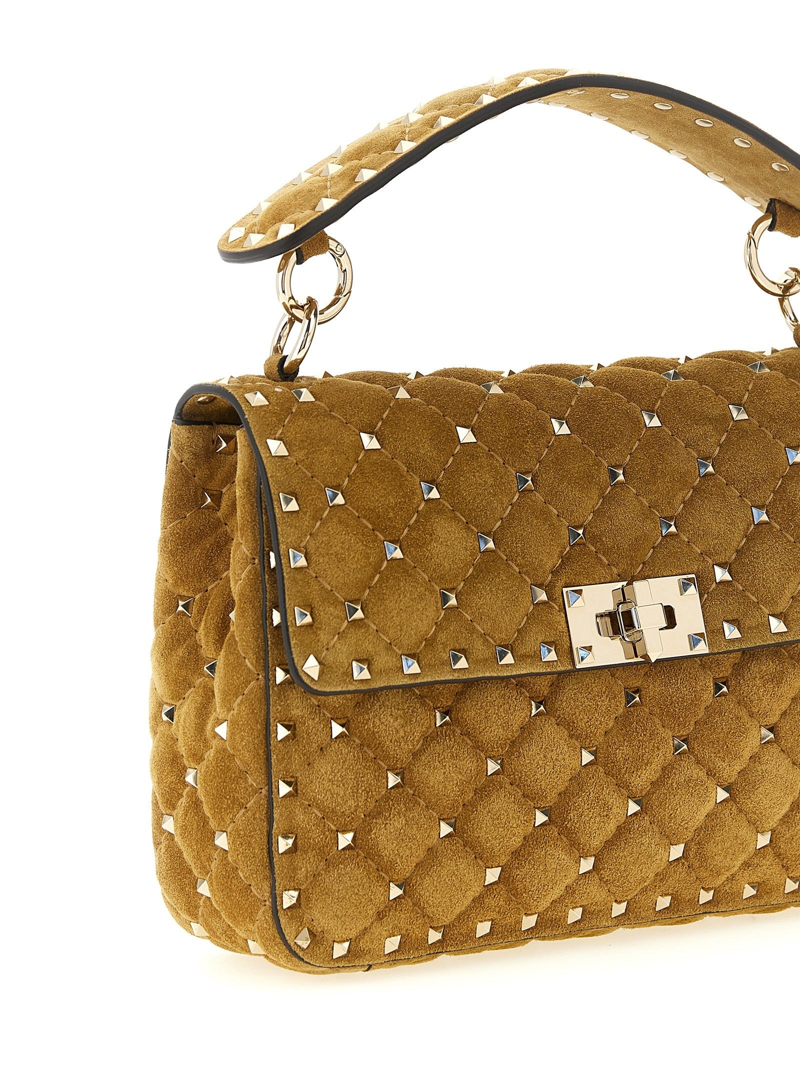 Valentino Valentino Rockstud Spike Medium Shoulder Bag Yellow
