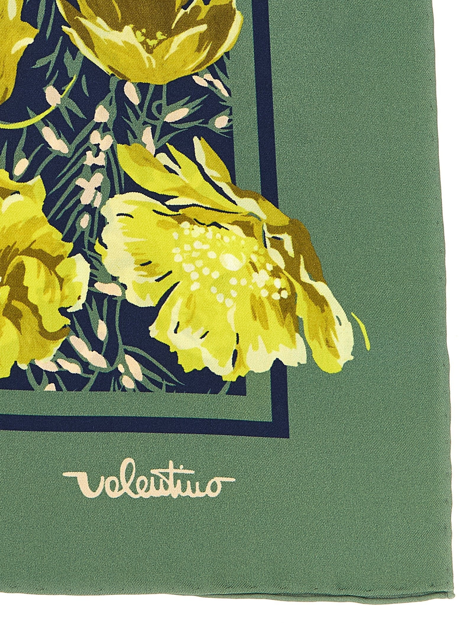 Valentino Valentino Garavani Après Lhiver Poppies Scarf Green