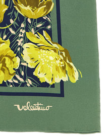 Valentino Valentino Garavani Après Lhiver Poppies Scarf Green