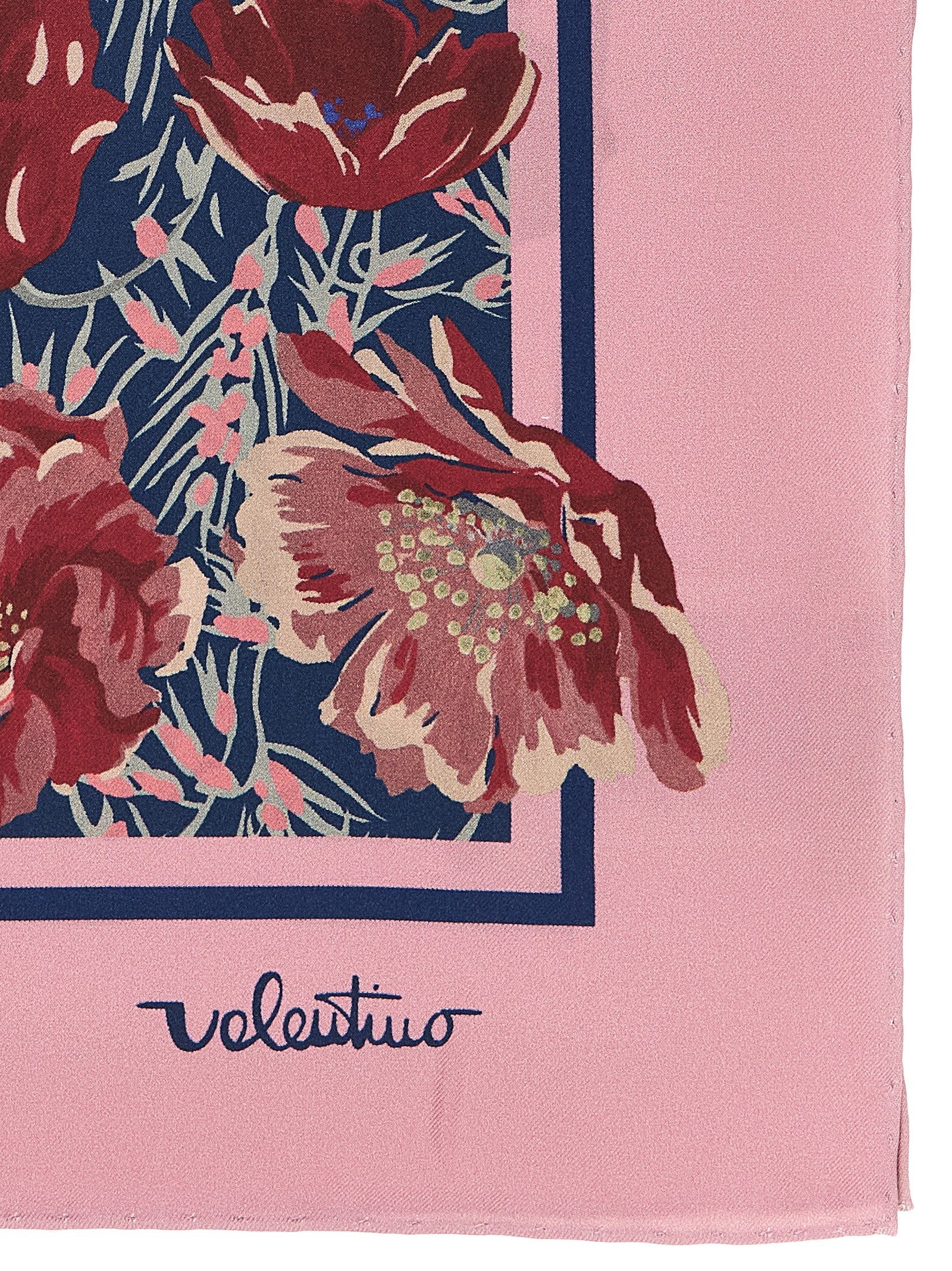 Valentino Valentino Garavani Après Lhiver Poppies Scarf Blue
