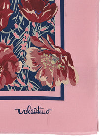 Valentino Valentino Garavani Après Lhiver Poppies Scarf Blue