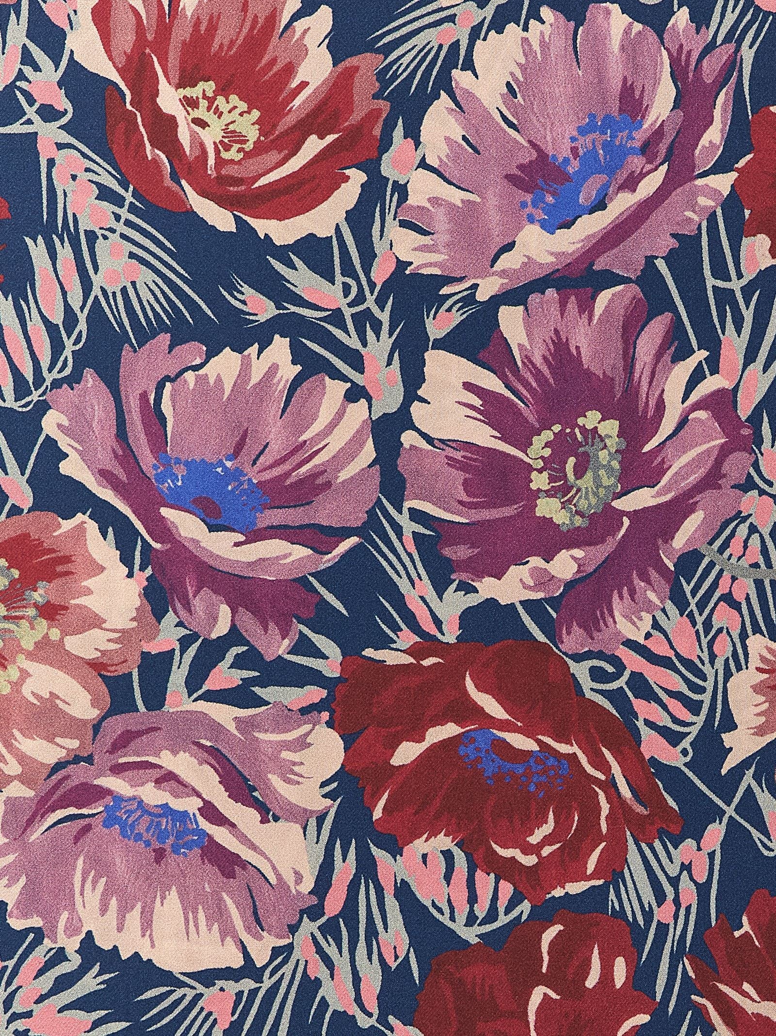 Valentino Valentino Garavani Après Lhiver Poppies Scarf Blue
