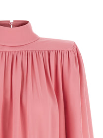 Valentino Valentino Garavani Cady Couture Pleated Shirt Blue