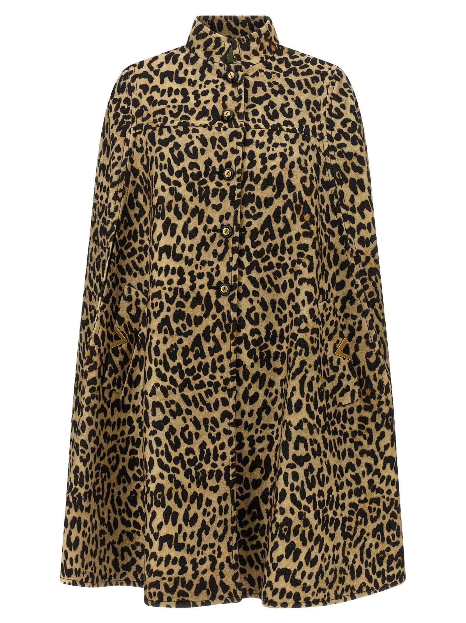 Valentino Valentino Garavani Cape in Animalier Cloth Brown