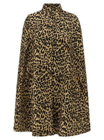 Valentino Valentino Garavani Cape in Animalier Cloth Brown