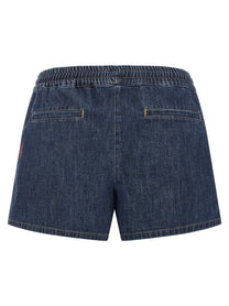 Valentino Valentino Garavani Chambray Denim Shorts Blue