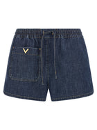 Valentino Valentino Garavani Chambray Denim Shorts Blue