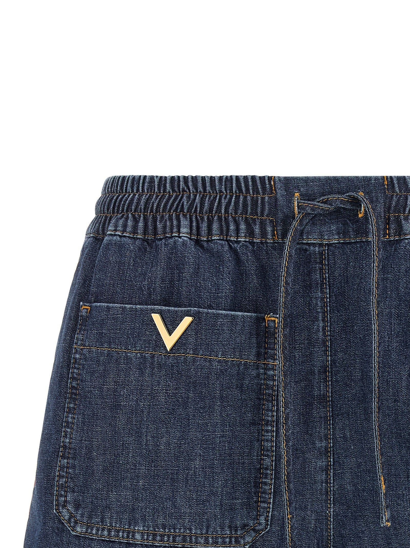 Valentino Valentino Garavani Chambray Denim Shorts Blue