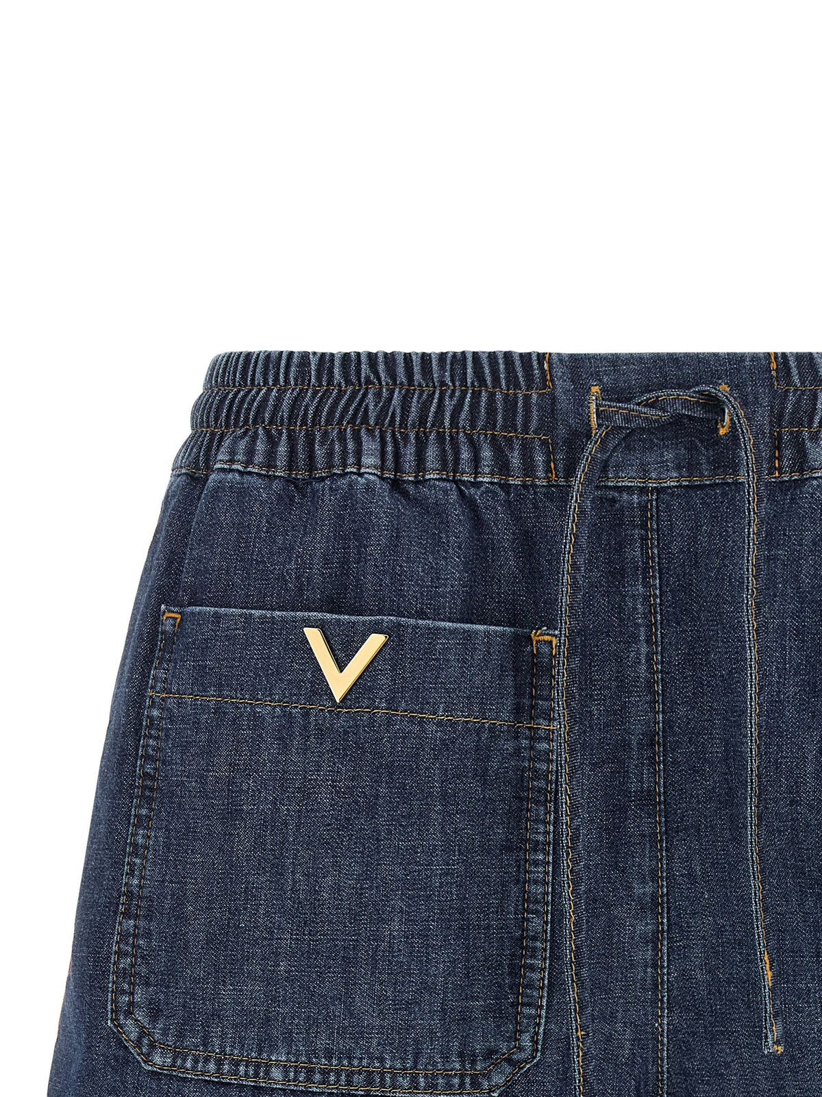 Valentino Valentino Garavani Chambray Denim Shorts Blue, view 3